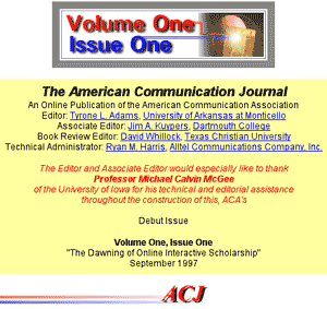 cover of ACJ's first issue